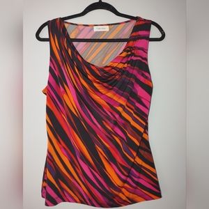 Womens funky stripe zebra stripe Calvin Klein blouse